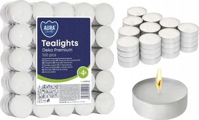 Zdjęcie produktu dla AURA Podgrzewacze Tealights Deko Premium 4h 100 szt. pf10-100s
