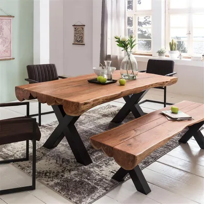 Produktbild von Esszimmertisch Akazie Landhaus-Stil Voll-Holz B/H/T ca. 200/77/100cm