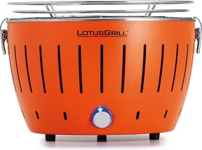 Produktbild von LotusGrill S Small Kompakt Starter-Set Mandarinenorange Holzkohlegrill 5 teilig