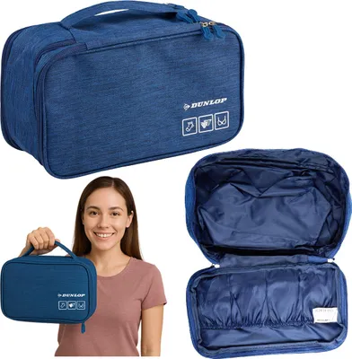 Zdjęcie produktu dla Niebieska kosmetyczka na bieliznę kosmetyki Organizer podróżny Do walizki 28x16x9,5