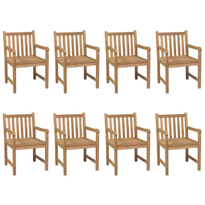 Immagine prodotto di Sedie da giardino 8 pezzi con cuscini neri in teak massiccio