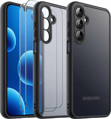 Zdjęcie produktu dla Etui do Samsung A16 4G | 5G CASE WZMACNIANE MATOWE CZARNE PANCERNE 2x SZKŁO