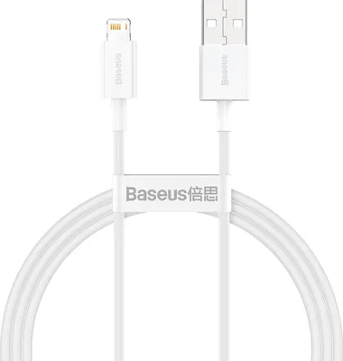 Zdjęcie produktu dla Kabel Baseus Superior do szybkiego ładowania USB-A na Lightning, 2,4A, 1m - biały