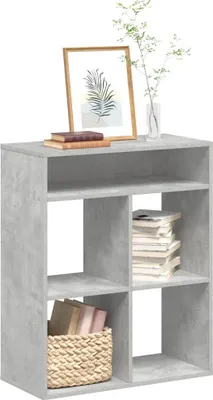 Imagen del producto de Maison Exclusive - Estantería para libros, color gris hormigón, 66 x 31 x 80 cm, material compuesto de madera