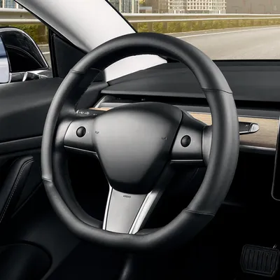 Obrázok produktu pre Poťah na volant, tvar D, 37-39 cm, mikrovlákno, čierna farba