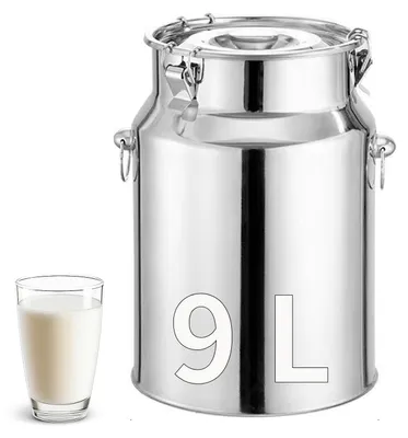 Melkkan 9L aus Edelstahl mit Deckel, silber