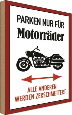 Produktbild von vianmo Holzschild 30x20 cm nur für Motorräder alle anderen Spruch Zitat