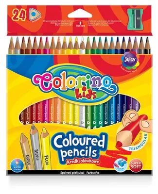 Obrázok produktu pre Trojhranné ceruzky Colorino 24 farieb + orezávátko
