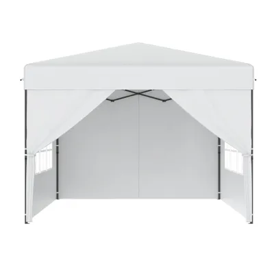 Produktbild von NAIZY 2,5x2,5 m Pop-Up Faltpavillon, Schnellaufbau mit Ein-Knopf, wasserdicht & UV-beständig, mit 4 Seitenteilen, inkl. Tasche – Weiß