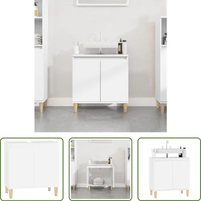 Produktbild von The Living Store Waschbeckenunterschrank Weiß 58x33x60 cm Holzwerkstoff