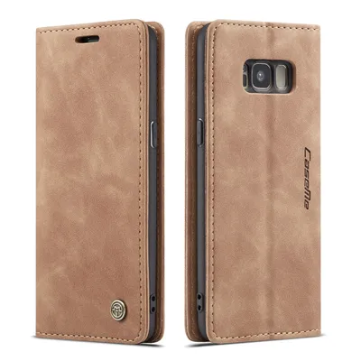 Obrázek produktu pro Galaxy S8 Pouzdro, RetroPolyuretanKožené Pouzdro, Kapsy na Karty, Magnetické Uzavírání, Pouzdro s Funkcí Stojánku pro Samsung Galaxy S8 Hnědý