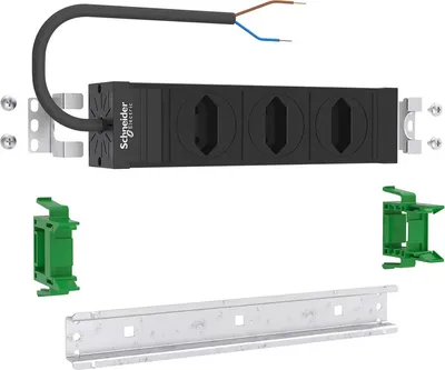Produktbild von ABN Schutzkontaktsteckdose EURO 3-fach drehbar Media mit 2m Ltg. H05VV-F 3G1,5mm² und Montagezubehör ABNPE303P02