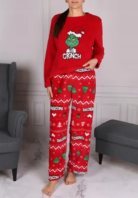 Produktbild von The Grinch Schlafanzug für Damen - Perfectly Grinchy Pyjama Set Langarm Oberteil mit Hose Rot L
