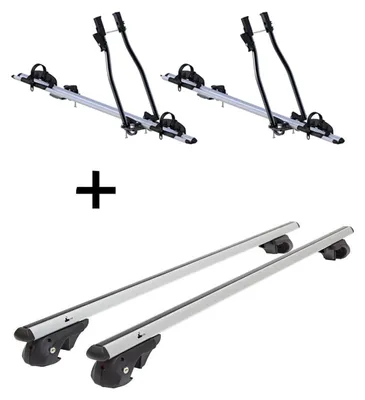 Immagine prodotto di 2x portabici SAGITTAR + portapacchi VDP004 L compatibile con Dacia Duster 2008-2013