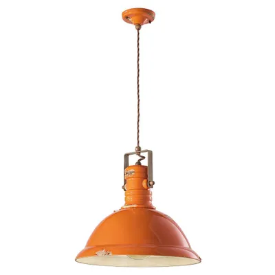 Produktbild von Ferroluce Industrial Hängelampe 40cm Orange Rund