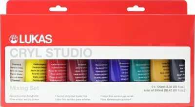 Zdjęcie produktu dla Lukas Cryl Studio Zestaw farb akrylowych Mix 2 9 x 100 ml