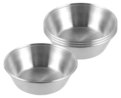 4er-Set Mini-Dip-Schalen aus Edelstahl, 7 cm, silber