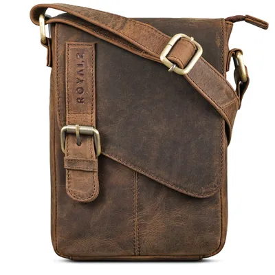 Produktbild von ROYALZ "Louisiana" Leder Umhängetasche Klein für Männer Herren Ledertasche Mini Seitentasche Vintage Look Tasche zum Umhängen