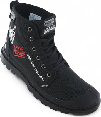 Image de Palladium Dames Haute Sneaker Pampa Hellfire Stranger Things High Top 74496-001-M noir