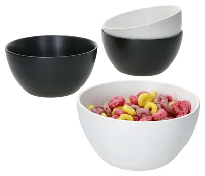 Produktbild von 4er Set Müslischalen Nero Bianco 400 ml weiß & schwarz