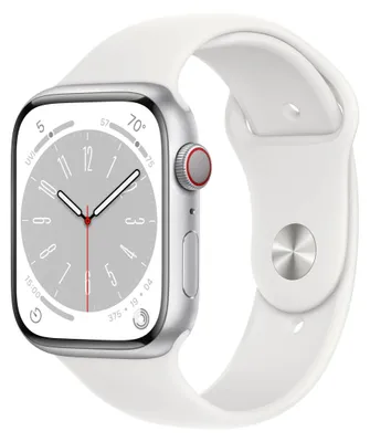 Produktbild von Apple Watch Series 8 41mm (A2773) Silver Alu Sport Band White CEL Neu