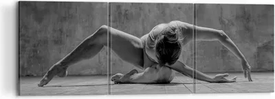 Produktbild von Bild auf Leinwand - Leinwandbild - 3 Teile - Tanz Schwarzweiß Frau - 120x40cm - Wand Bild - Wanddeko - Wandbilder - Leinwanddruck - Bilder - Wanddekoration - Leinwand bilder - Wandbild - CA120x40-4352