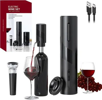 Produktbild von Elektrischer Weinöffner 4in1 Set, USB, für Zuhause, Party