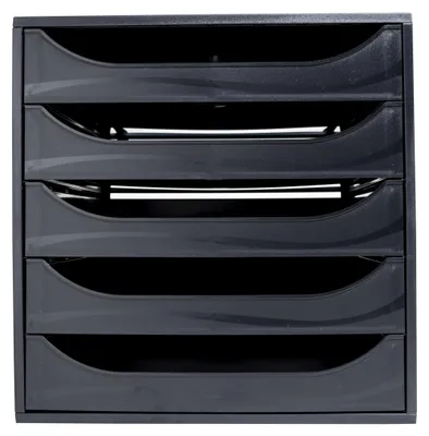Image de Exacompta Module de classement Ecobox+ Ecoblack 5 tiroirs Noir 229014D
