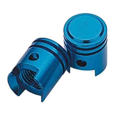 Produktbild von Hashiru Reifenventilkappen Alu Blau Eloxiert 2er-Pack für Schraderventile