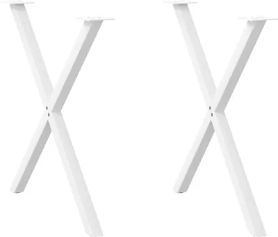 Obrázek produktu pro Nohy k jídelnímu stolu ve tvaru X, 2 ks, bílé, 80 x (72-73) cm, ocel