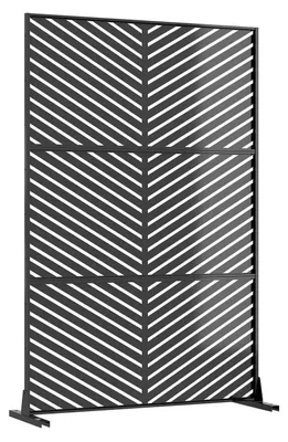 Obrázek produktu pro Kovový paravan, volně stojící, rozměry 188x120 cm, vzor "chevron", ocelová přepážka
