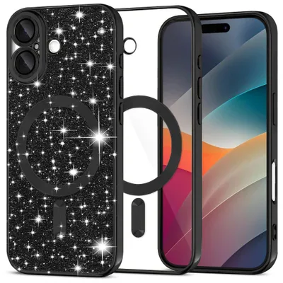 Obrázek produktu pro Techsuit – ochranné pouzdro Glitter MagSafe pro iPhone 17 – černé