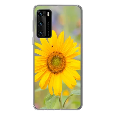 Produktbild von MuchoWow® Handyhülle Schutzhülle Hülle für Huawei P40 Blumen - Sonnenblume - Gelb Silikon Softcase Handy Hülle - Handytasche