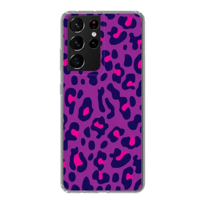 Produktbild von MuchoWow® Handyhülle Schutzhülle Hülle für Samsung Galaxy S21 Ultra Pantherdruck - Lila - Rosa Silikon Softcase Handy Hülle - Mobiltelefon