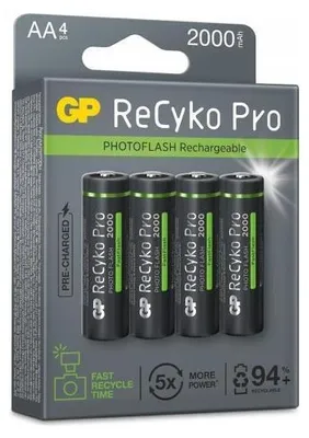 Zdjęcie produktu dla Akumulator niklowo-wodorkowy (NiMH) AA GP Batteries ReCyko Photoflash (125210AAHCF-C4)