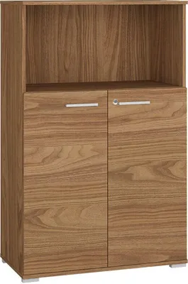 Produktbild von Kommode Tapachula 10, Nussfarben - Abmessungen: 123 x 79 x 40 cm (H x B x T), mit 2 Türen und 3 Fächern