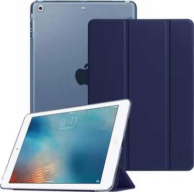 Produktbild von Fintie Hülle für iPad Air 2 (2014 Modell) / iPad Air (2013 Modell) - Ultradünne Superleicht Schutzhülle mit Transparenter Rückseite Abdeckung mit Auto Schlaf/Wach Funktion, Marineblau