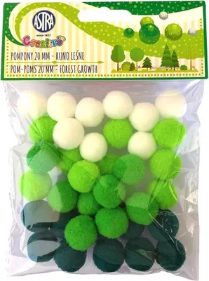Produktbild von CREATIVO Plüsch POMPOM Bälle FOREST GROWTH, 20mm, 335121019