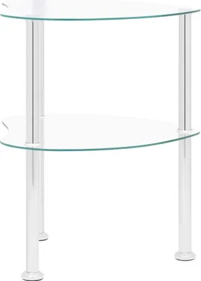 Produktbild von Möbel Beistelltisch/Flurtisch Moderner design - Sofatisch für Wohnzimmer - mit 2 Ablagen Transparent 38x38x50 cm Hartglas Top2652208