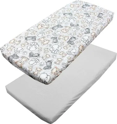 Produktbild von Babydecken für Babybett, 2 Stück, Farbe: Safari/Grau, Größe: 70 x 140 cm
