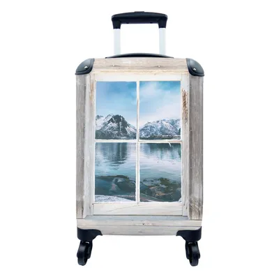 Produktbild von MuchoWow® Koffer Handgepäck Trolley Rollkoffer Kleine Reisekoffer mit 4 Rollen - Aussicht - Berg - Wasser - Cabin Size < 55x40x23 cm & 55x40x20 cm - Fotokoffer - Kabinenkoffer - Boardgepäck - Reise-Box - Reisekoffer - Reisegepäck - Koffer mit Bild - Trolley für Kinder