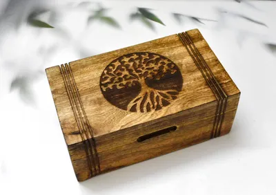 Obrázok produktu pre Drevená škatuľa na čaj s 6 priehradkami, s gravírovaním, 25,4 x 15,2 cm