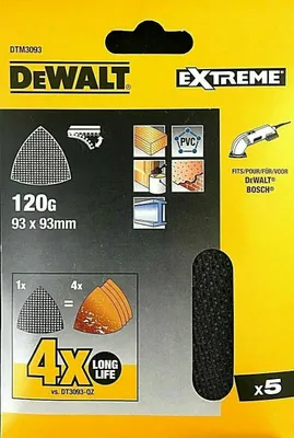 Produktbild von DEWALT Schleifgitter 93x93mm K120 5Stk