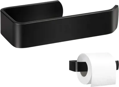 Produktbild von Toilettenpapierhalter ohne Bohren, selbstklebend, Toilettenpapierhalter (schwarz)