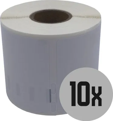 Produktbild von DULA Etiketten - Kompatibel mit Dymo Compatible labels - Weiß - 99015 - S0722440 - Grote multifunctionele etiketten - 10 rollen - 54 x 70 mm - 320 labels per rol