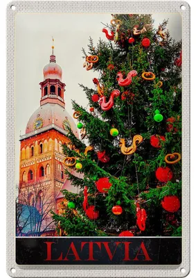 Produktbild von Blechschild Reise 20x30cm Lettland Europa Weihnachten Winter