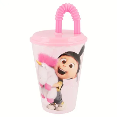 Produktbild von Becher Bidon mit Strohhalm 430ml Agnes Minions