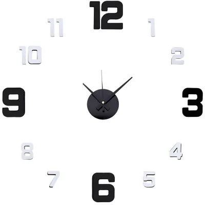 Produktbild von MPM-Quality Wanduhr Kunststoff Weiß/Schwarz 60 x 60 cm