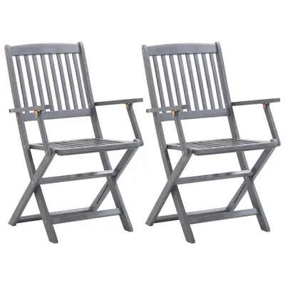 Produktbild von VidaXL 3064482, Terrasse, Gepolsterter Sitz, Akazienholz, Anthrazit, Polyester, 540 mm