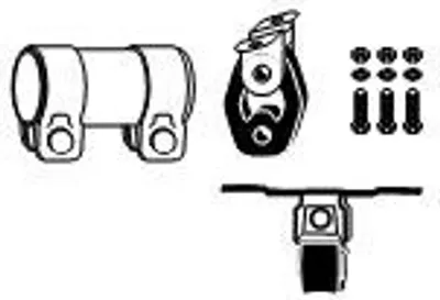 Produktbild von HJS Montagesatz Schalldämpfer 82 11 9824 für VW Lupo (6X1, 6E1)